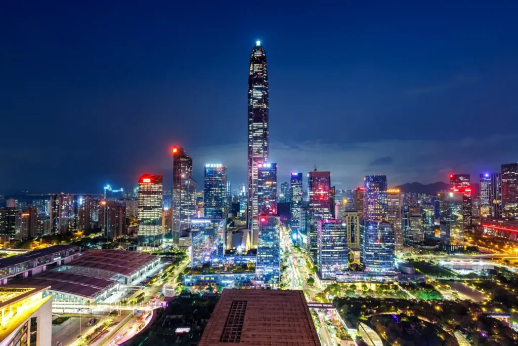 Vista aerea de la ciudad de shenzhen