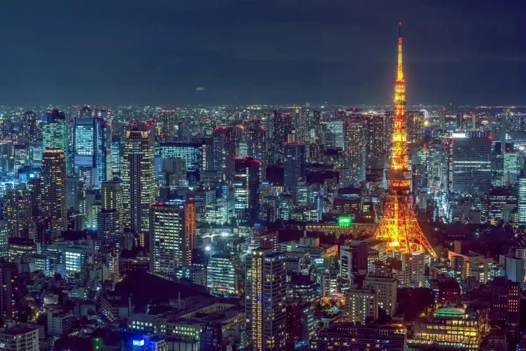 Vista a la torre de tokio
